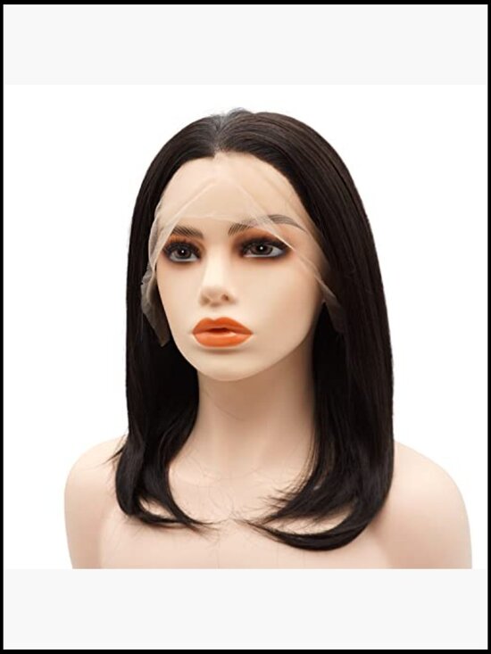 Synthetic Lace Front Wig Straight Short 15inch Heavy Density Heat Resistant